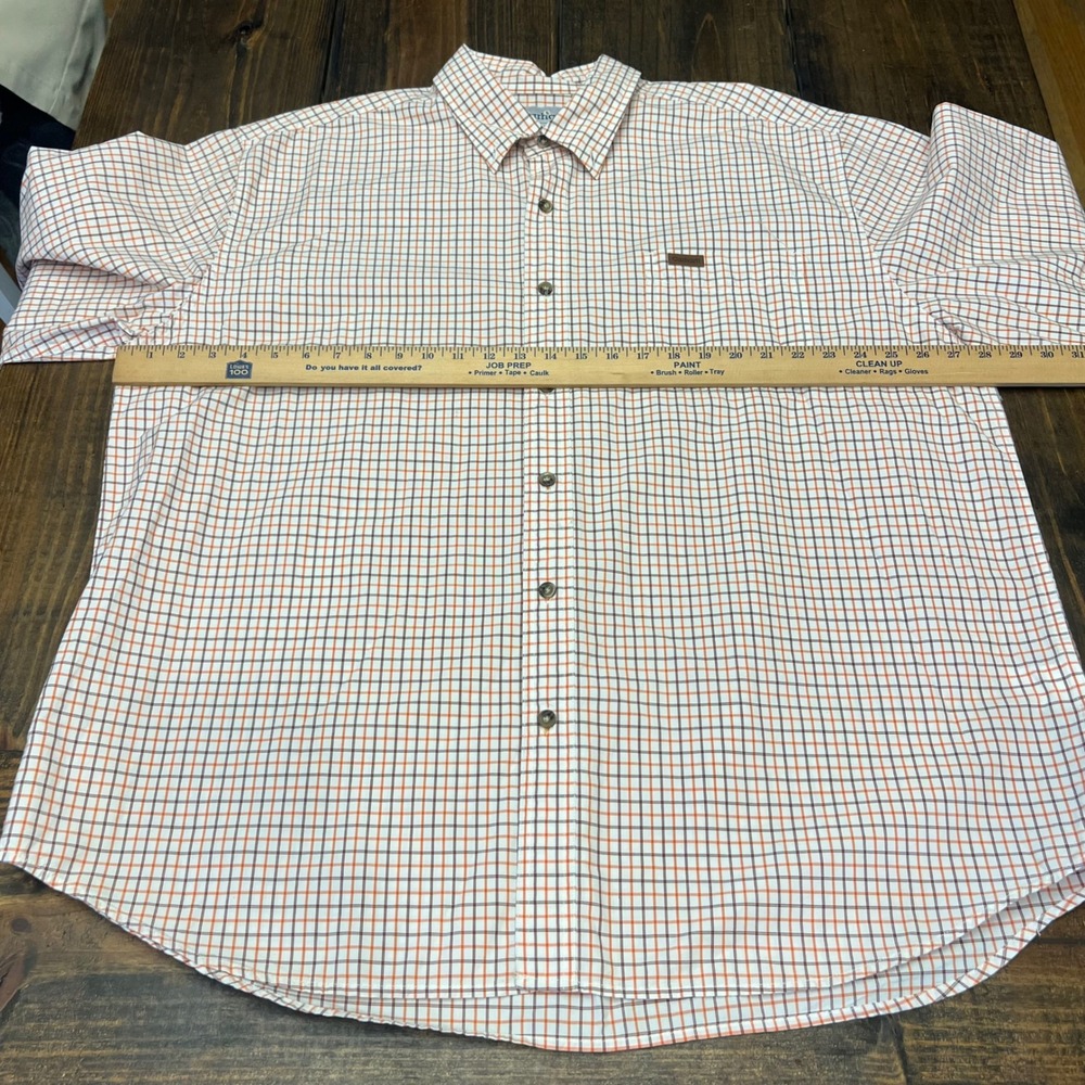 Carhartt Men's 2XL Orange Plaid Long Sleeve Button Up Shirt 100% Cotton - Picture 6 of 7